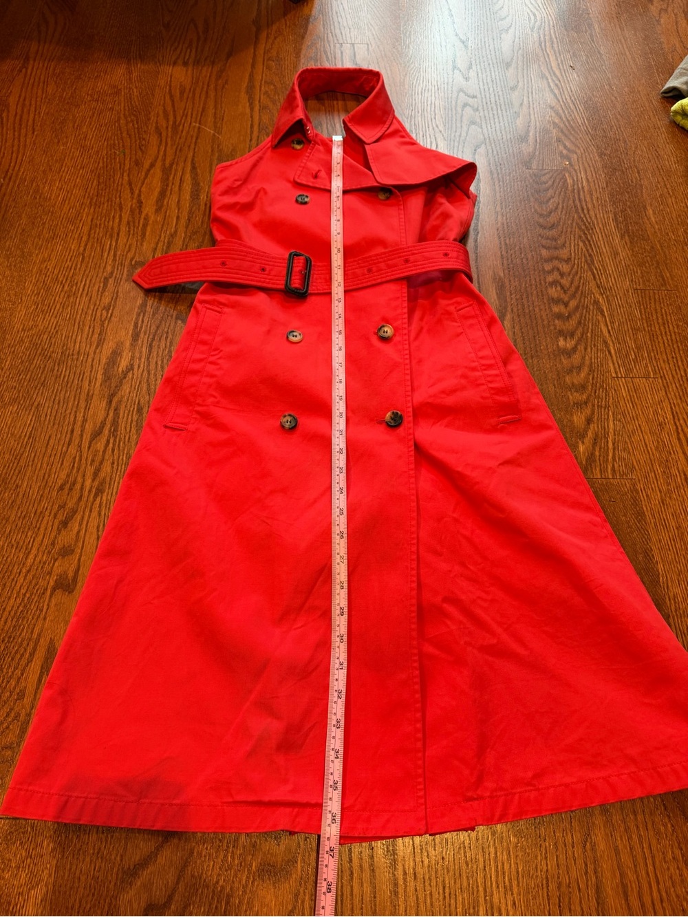 Burberry Red Halter Trench Coat Dress Size 4 - Picture 8 of 9